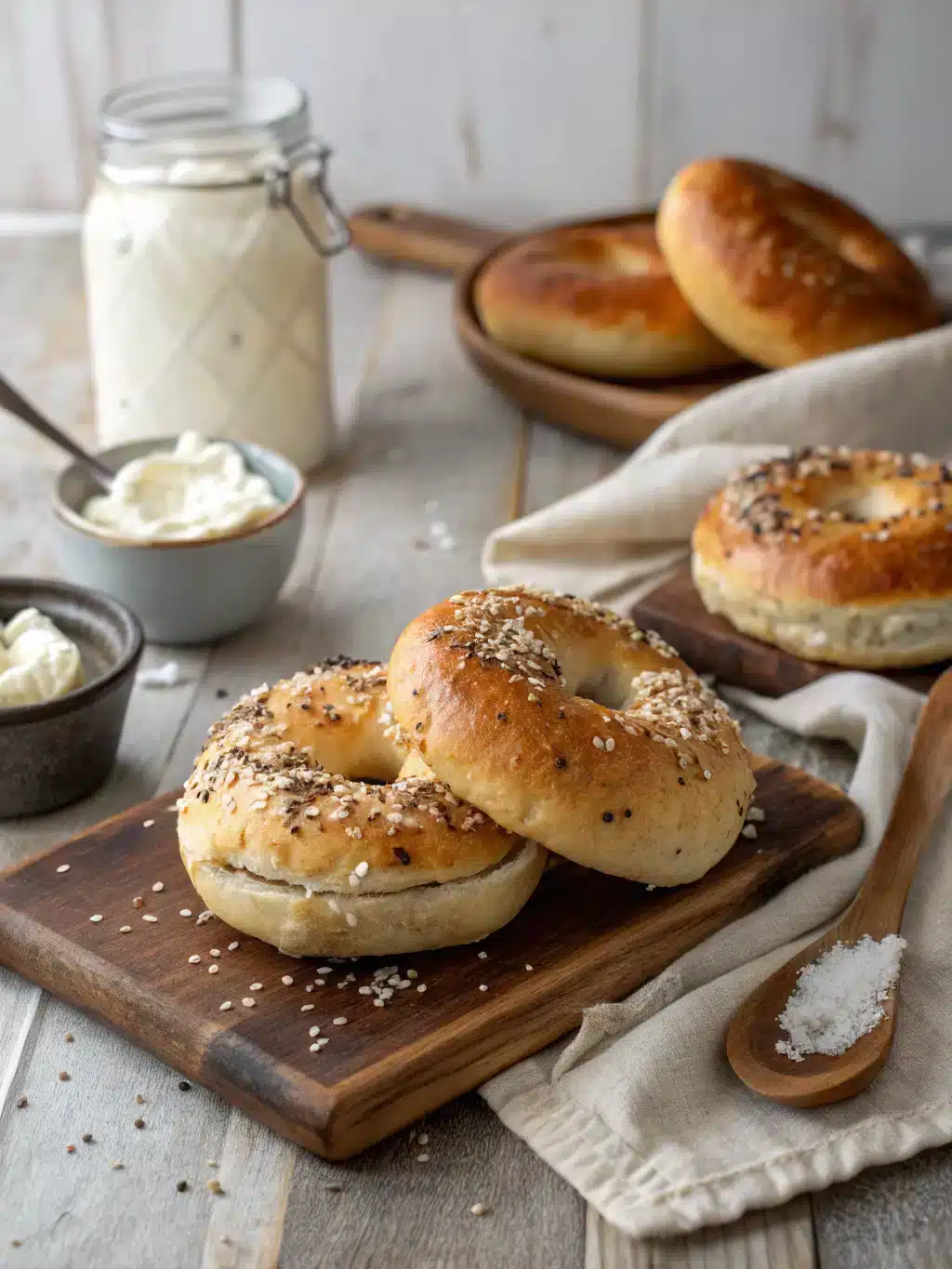 Cottage cheese bagels are soft, chewy, and easy to make with small-curd cottage cheese, topped with everything seasoning for a flavorful bite.