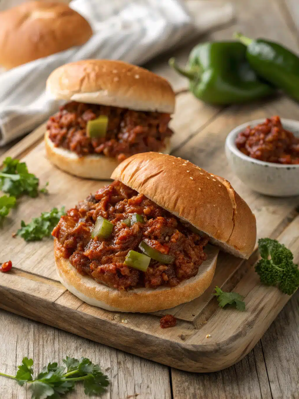 Classic sloppy joes recipe with savory ground beef simmered in a tangy tomato sauce, served on toasted buns for a hearty meal.