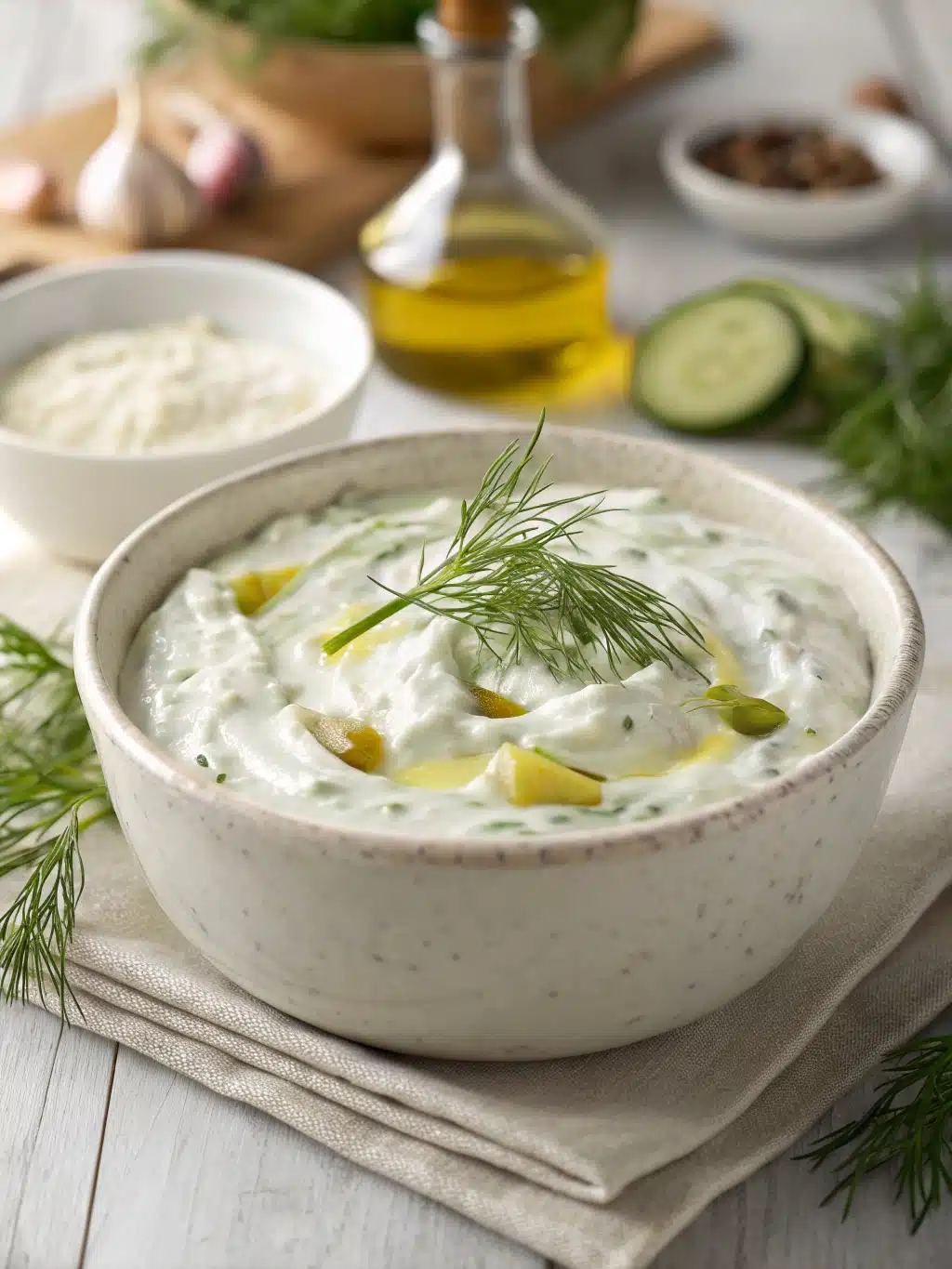 Learn how to make creamy tzatziki sauce recipe with Greek yogurt, cucumber, and fresh dill—perfect for dipping or topping grilled meats.