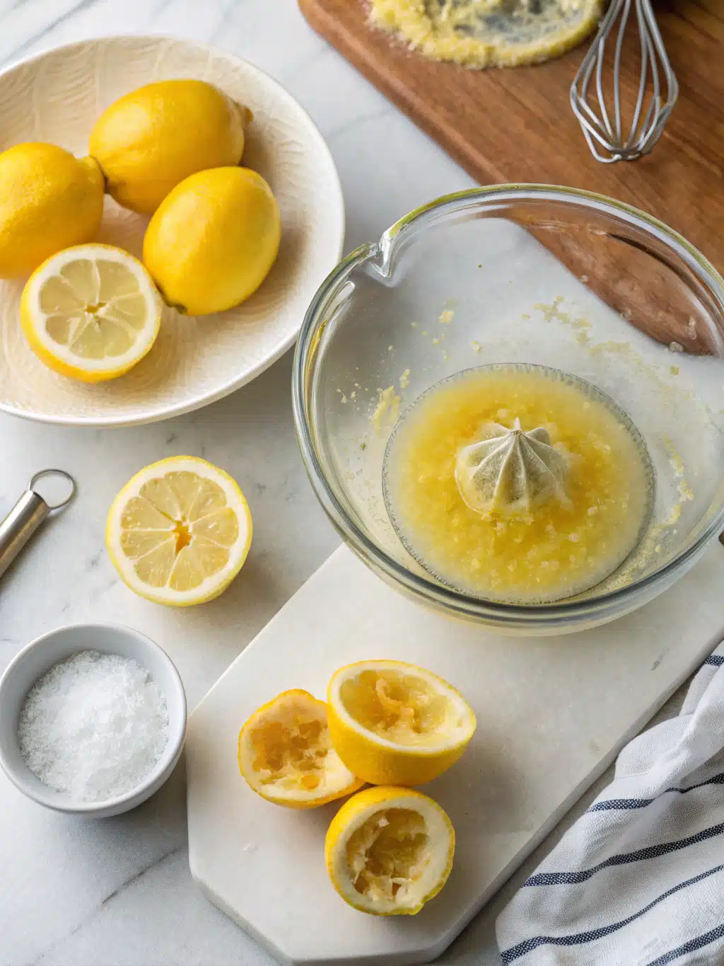 Preparing the lemonade base Mixing simple syrup and water for charcoal lemonade recipe