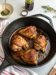 Try this easy Japanese chicken recipe with tender thighs glazed in a savory-sweet sauce of soy, honey, and ginger. Serve over steamed rice for a quick weeknight meal.