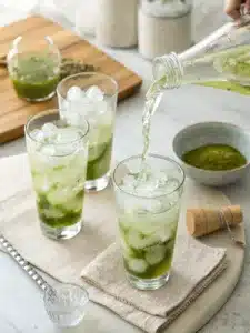 Refreshing Japanese mocktail recipes featuring green tea, lemon, and grapefruit—perfectly chilled and garnished with mint for a vibrant sip.