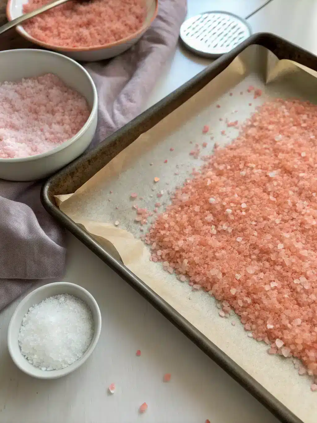 Make a flavorful pink salt recipe with Himalayan salt, rosemary, and spices. Perfect as a finishing salt for grilled meats or roasted veggies.