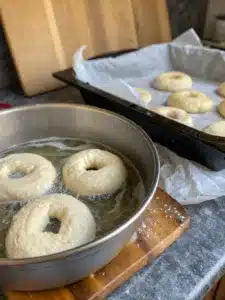 Make high-protein bagels at home with vital wheat gluten for a chewy texture, topped with everything seasoning and perfect for breakfast.