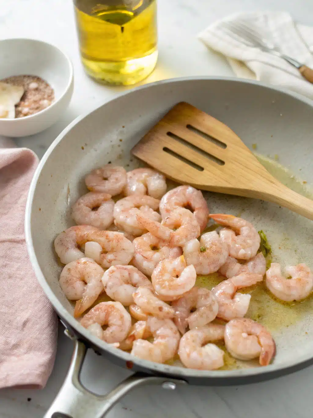 Finished shrimp sesame salad plated beautifully