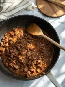 Classic sloppy joes recipe with savory ground beef simmered in a tangy tomato sauce, served on toasted buns for a hearty meal.