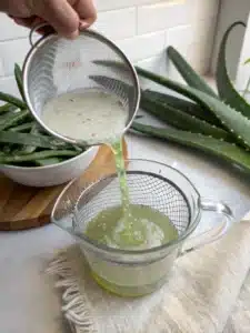 Learn how to make refreshing aloe vera juice at home with fresh aloe gel, lemon, and honey—perfect chilled over ice for a hydrating treat.