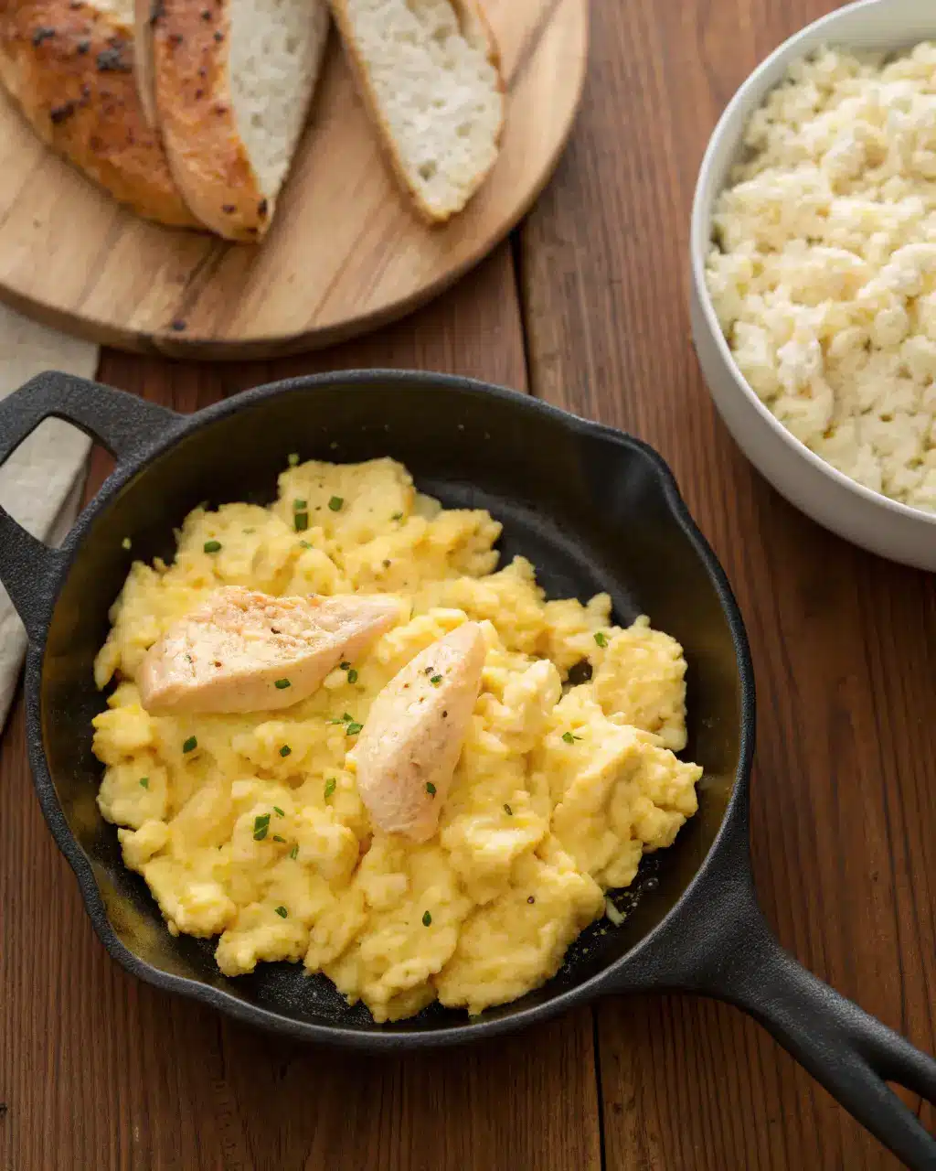 Cooking chicken for Bang Bang Chicken Fried Rice Recipe