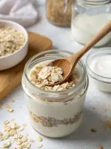 With just 5 simple ingredients, these Brown Sugar Overnight Oats are the perfect sweet and filling weekday breakfast!