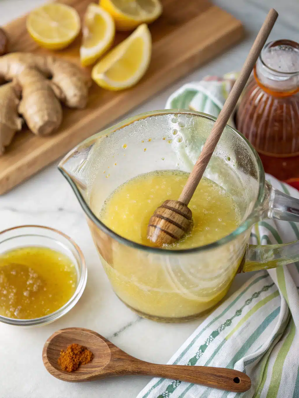 Chilling Japanese Mounjaro drink recipe mixture in refrigerator