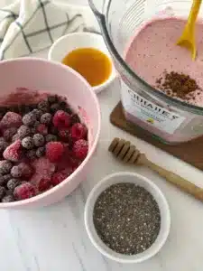 Try this refreshing Japanese Ozempic Drink Recipe with frozen berries and Greek yogurt, blended into a creamy, cinnamon-spiced smoothie for a healthy treat.