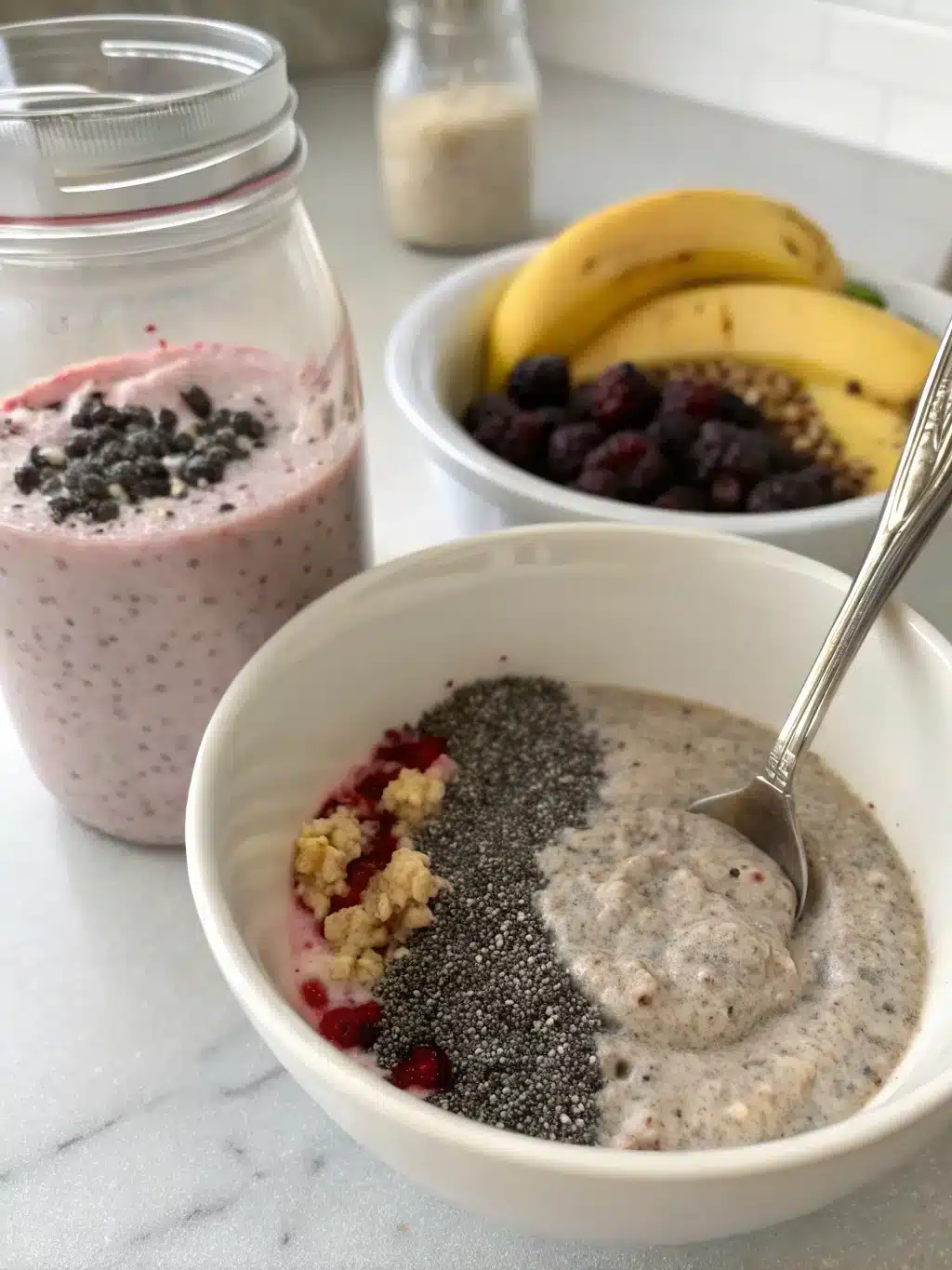 Blending berries for Natural Ozempic Drink Recipe