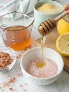 Refreshing pink salt drink for weight loss with lemon, honey, and ginger—perfect for a hydrating, lightly spiced sip. Serve chilled over ice.