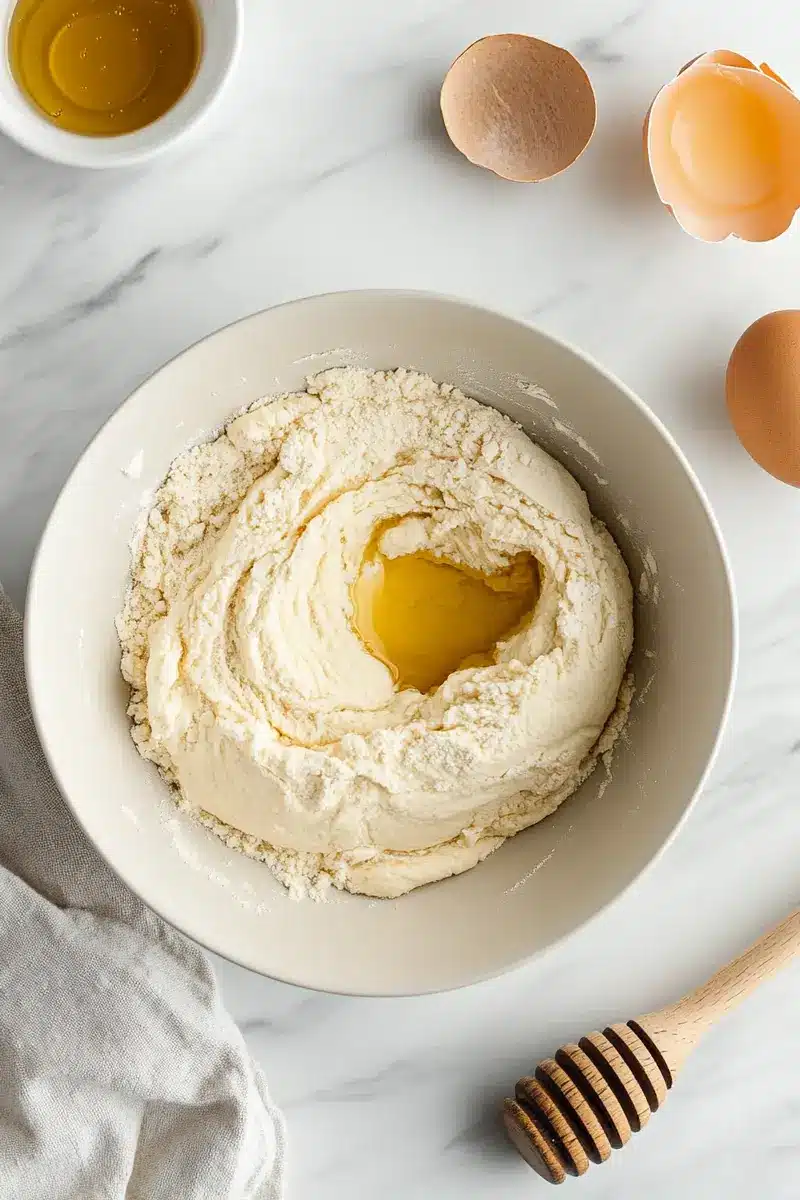 Mixing dry ingredients for gluten free bagel
