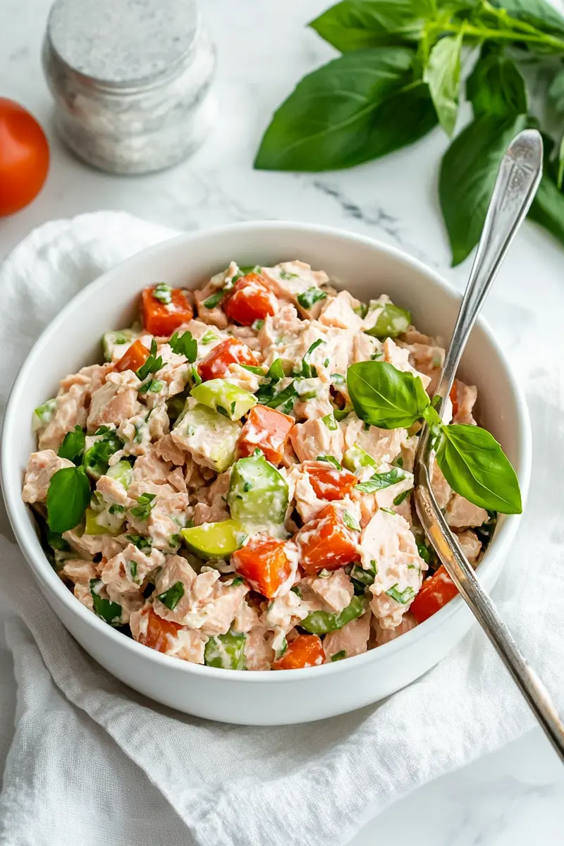 Finished Tuna salad in a bowl