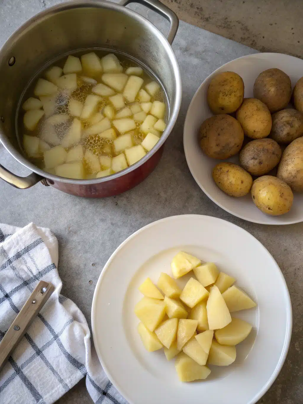 Hands kneading Aloo Paratha dough on a floured surface