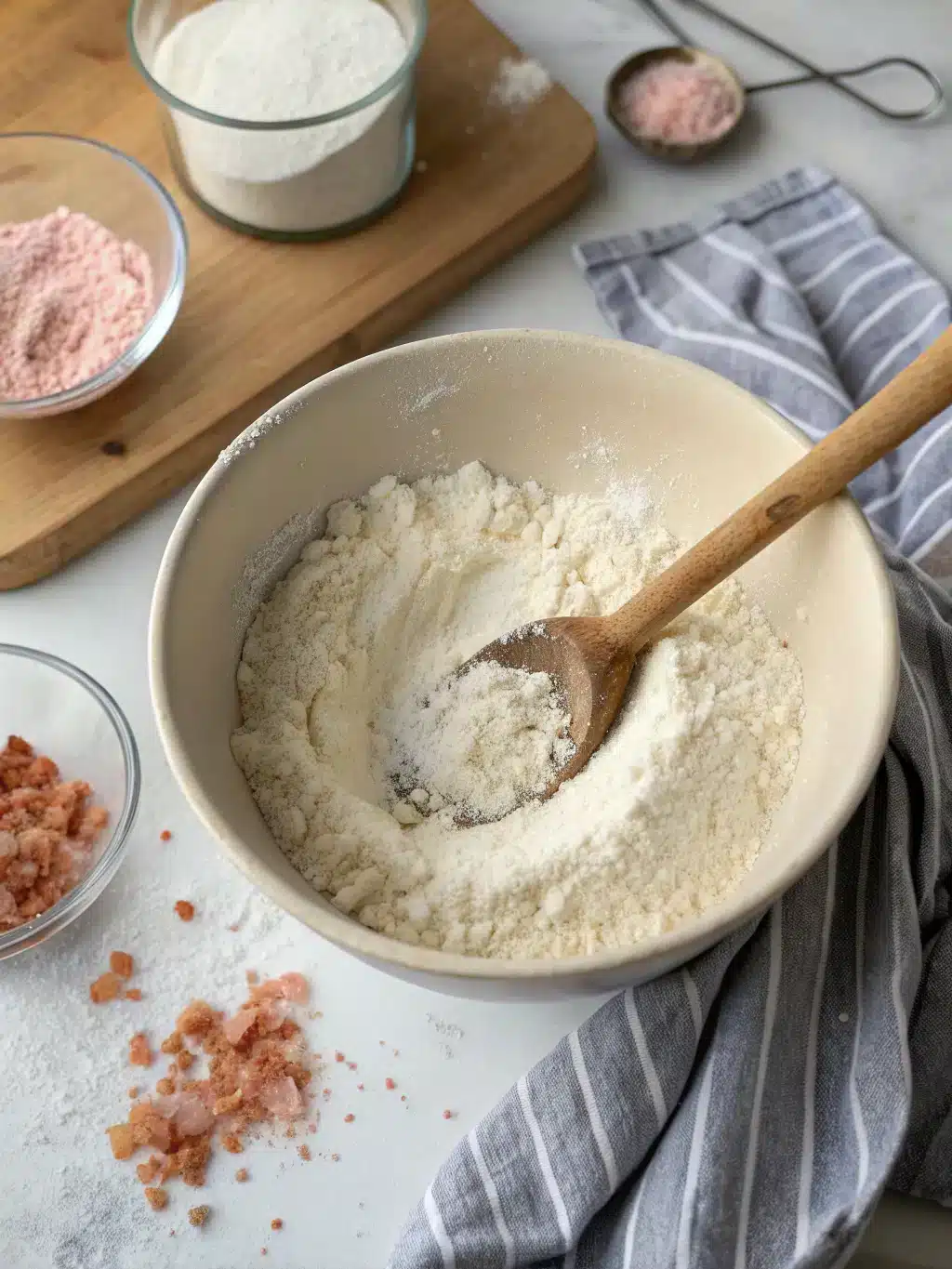 Mixing butter and sugar for pink salt diet recipe cookies