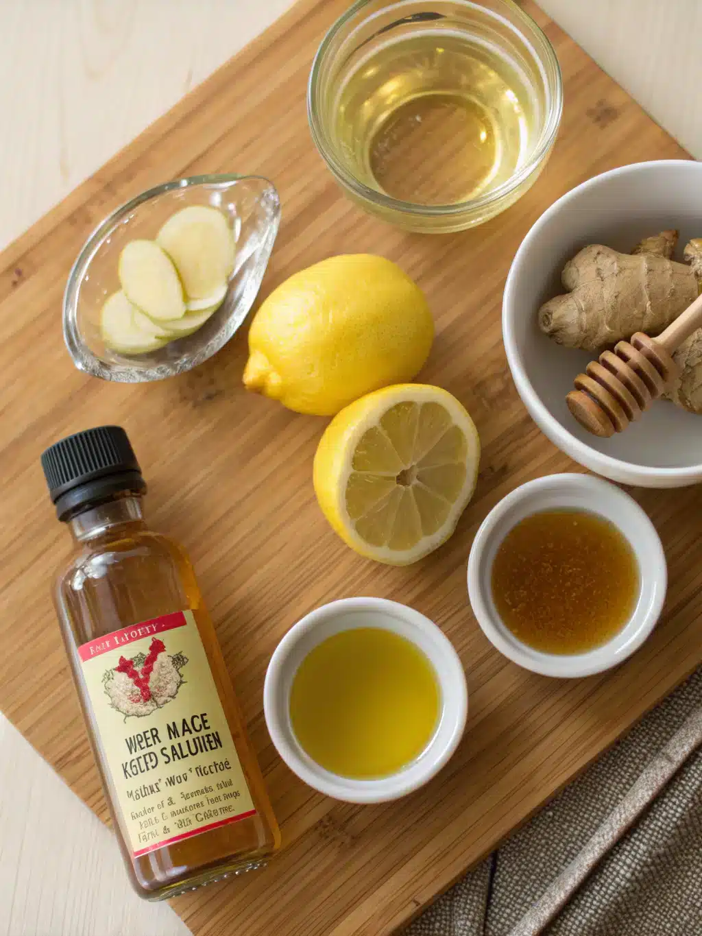 Fresh ingredients for Natural Mounjaro Recipe For Weight Loss on a wooden table