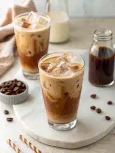 This easy Iced latte recipe uses only 3 ingredients (plus ice!) and has just the right balance of milky sweetness and rich espresso flavor. It's a slightly more mellow spin on Vietnamese iced coffee that's perfect for warm weather.