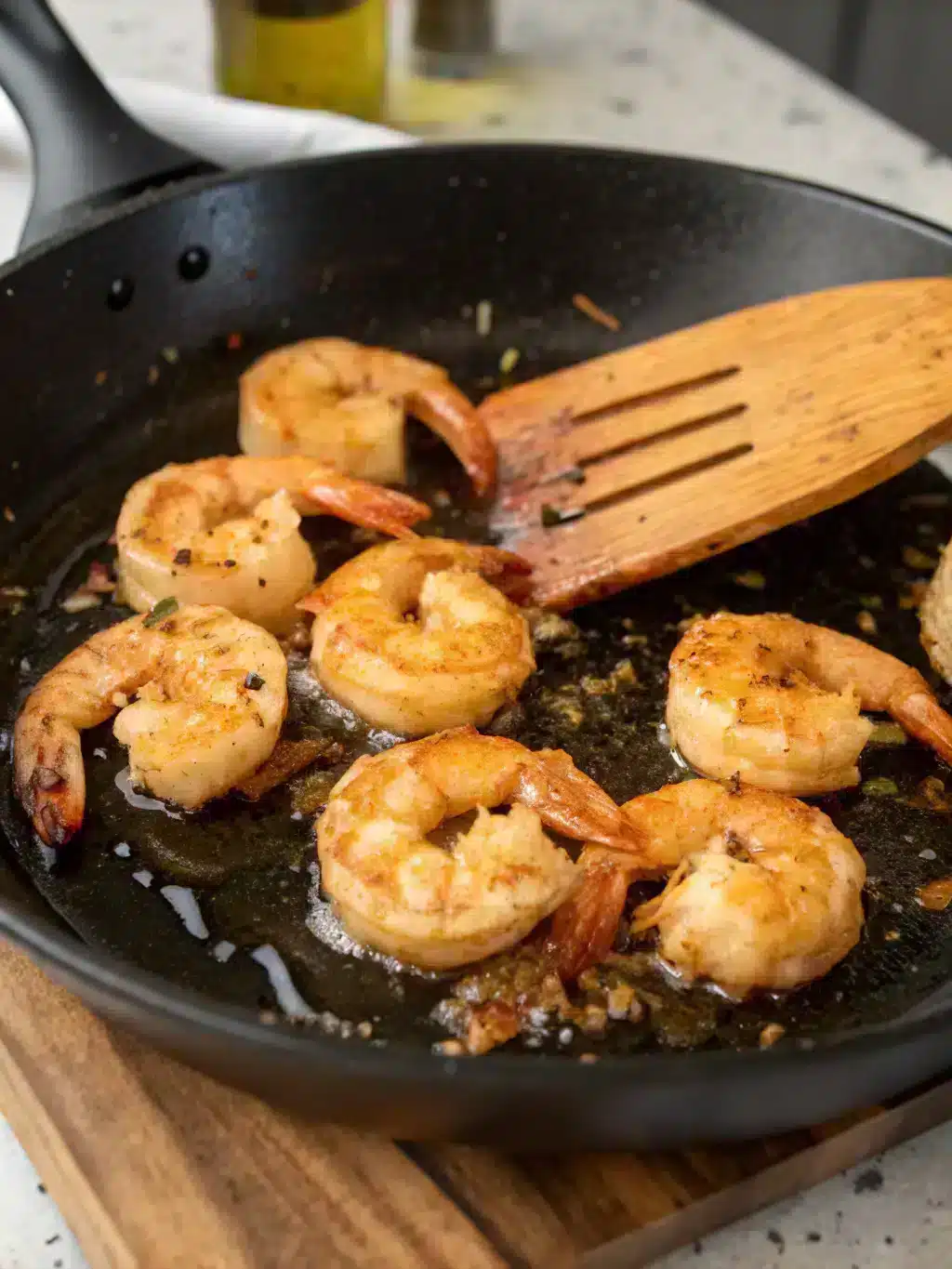 Finished bang bang shrimp plated with sauce and green onions