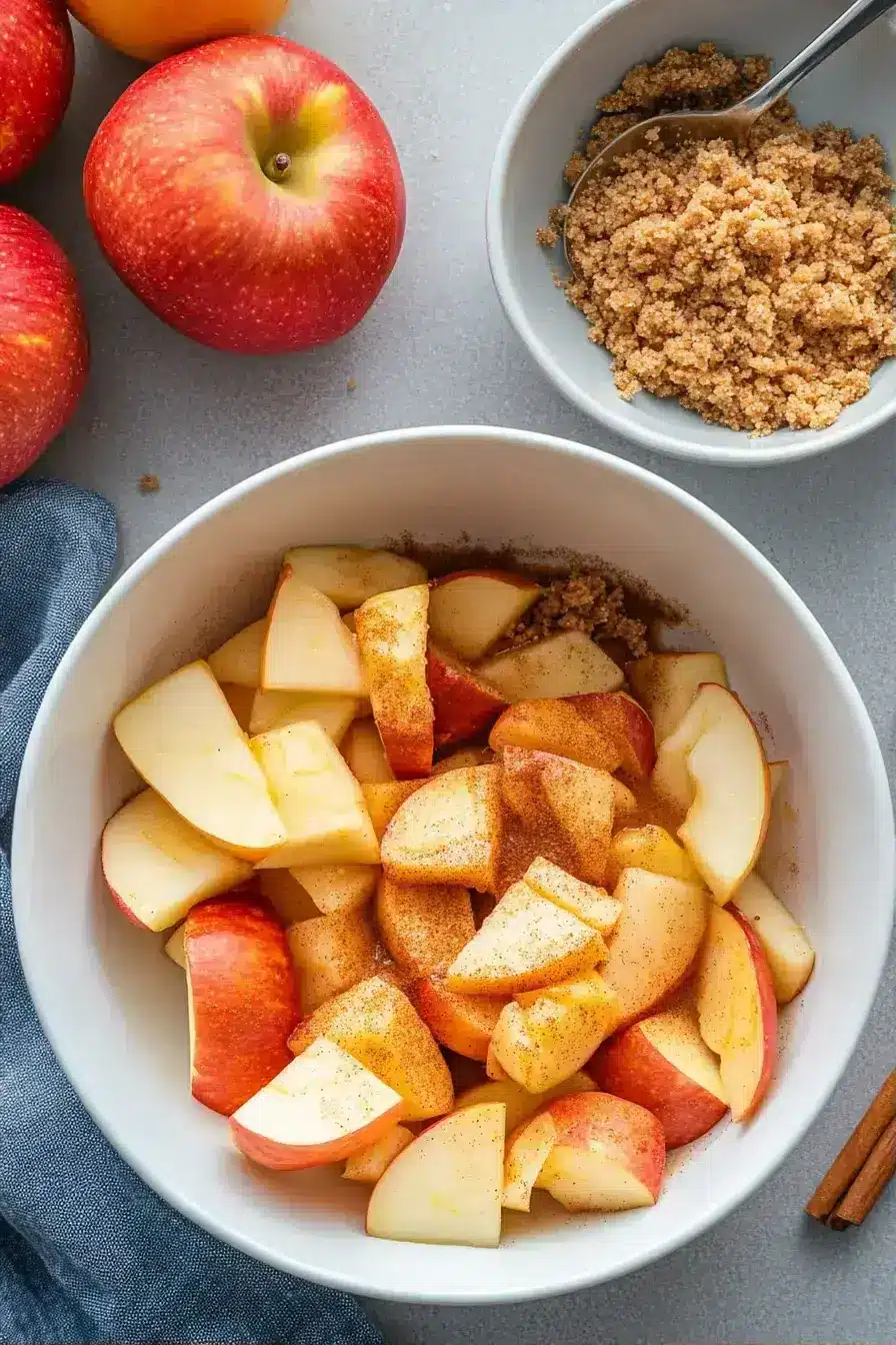 Final baked fluffy cheesecake with a buttery oat streusel
