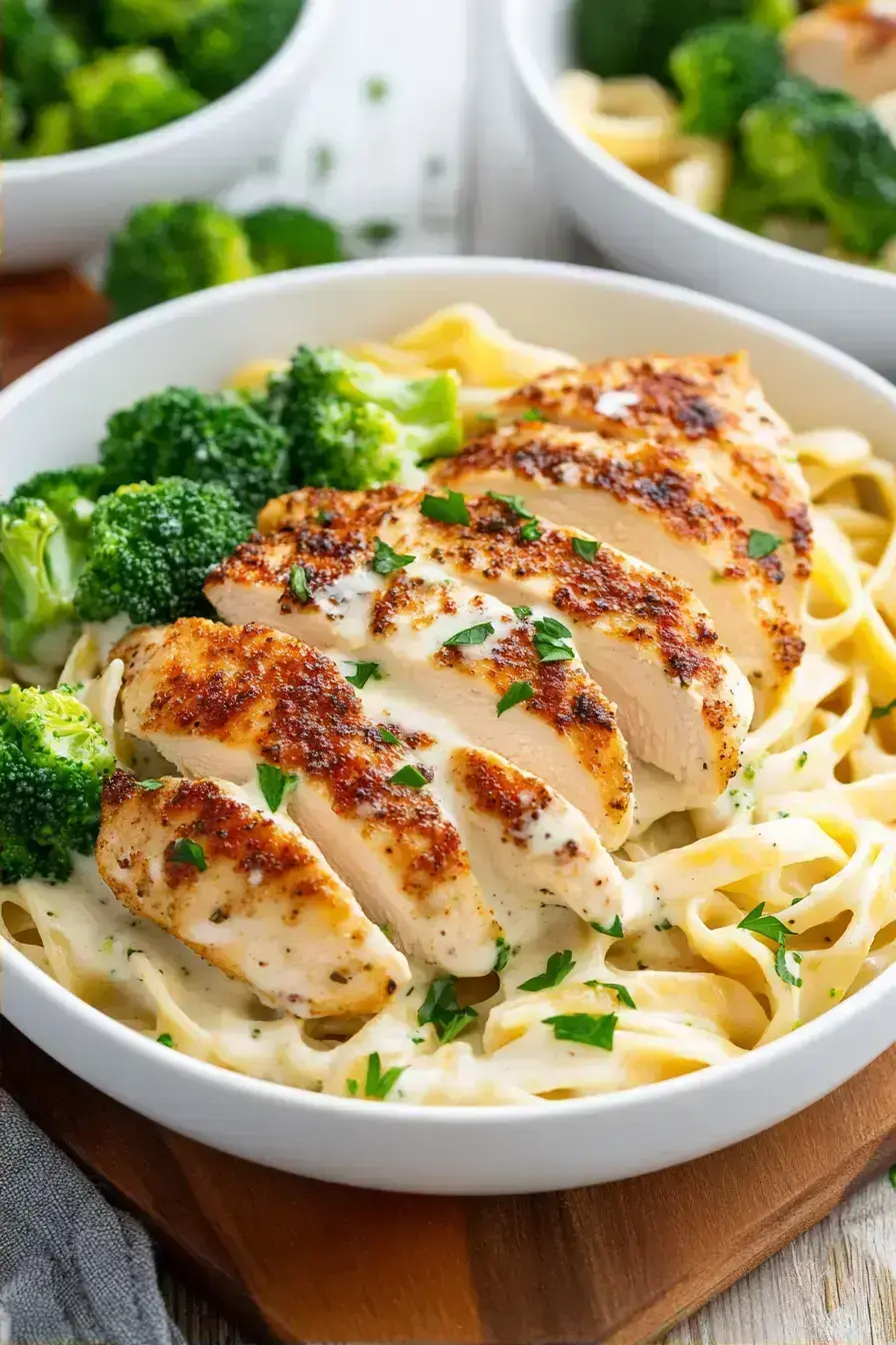 Baked Chicken and Broccoli Alfredo