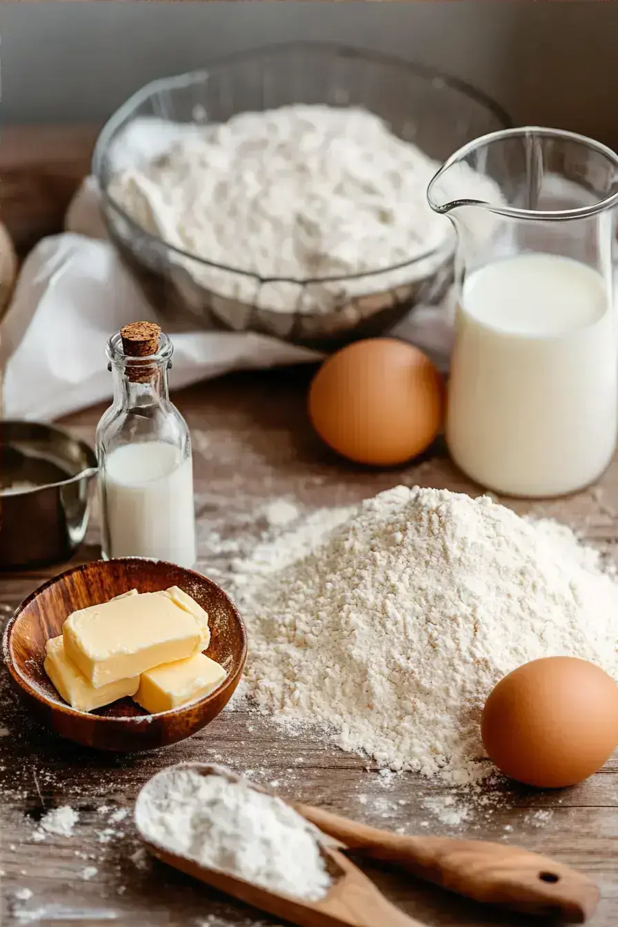 Baking Soda cookie ingredients on a wooden table