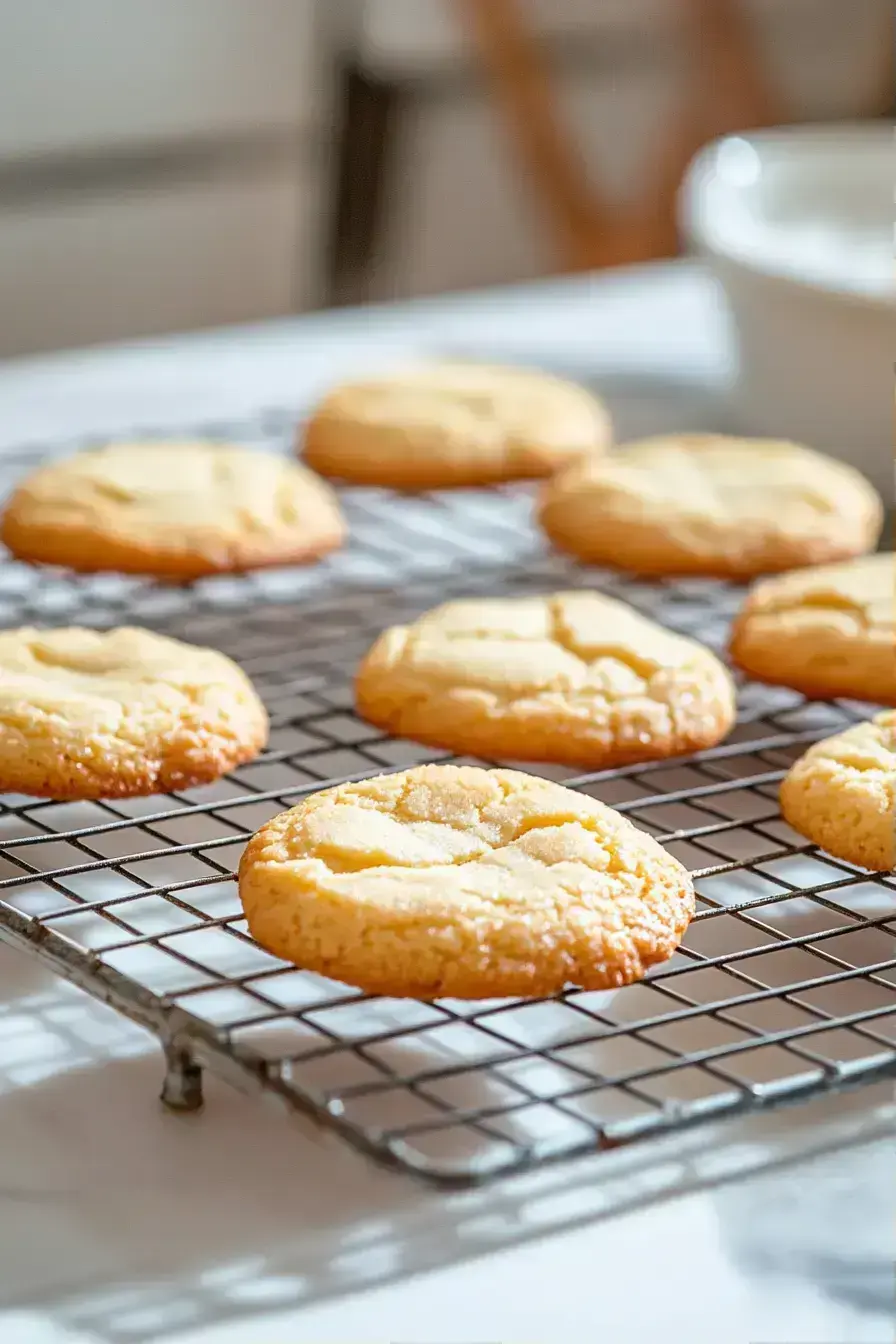 Freshly baked Baking Soda cookies served on a vintage plate with milk