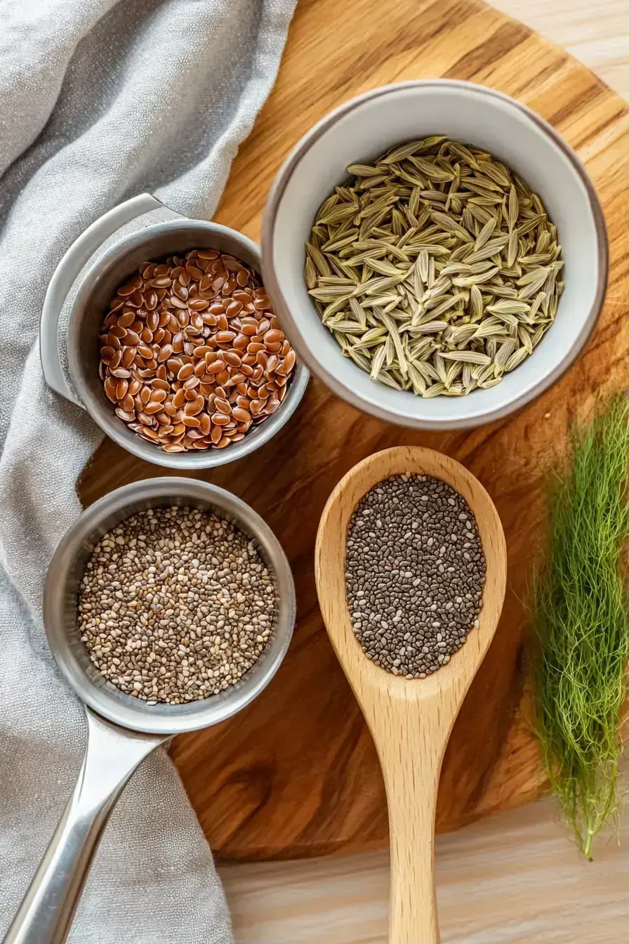 Adding a cinnamon stick to the bariatric seed tea mixture in a pot