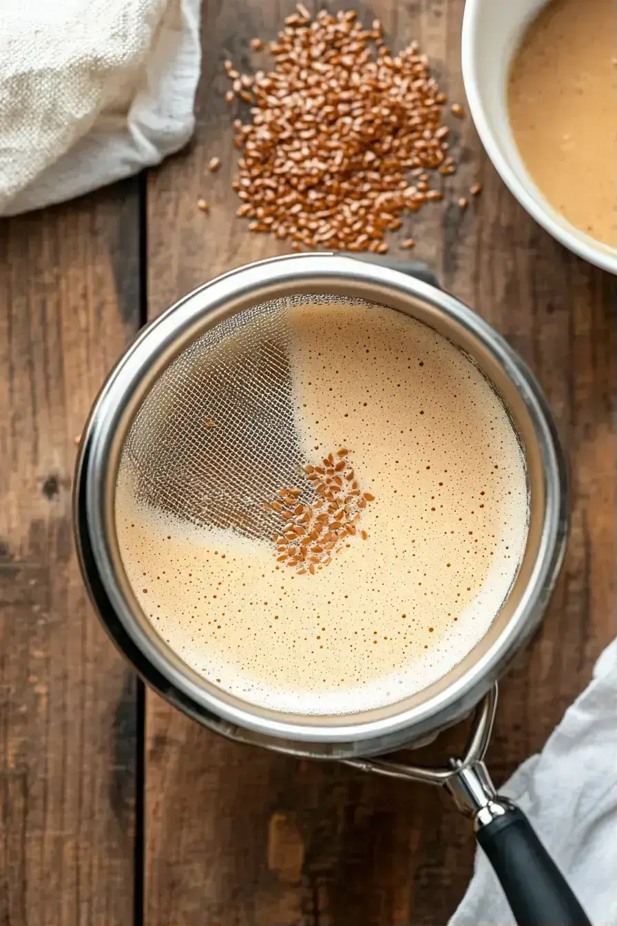 A clear glass mug showing the final strained bariatric seed tea