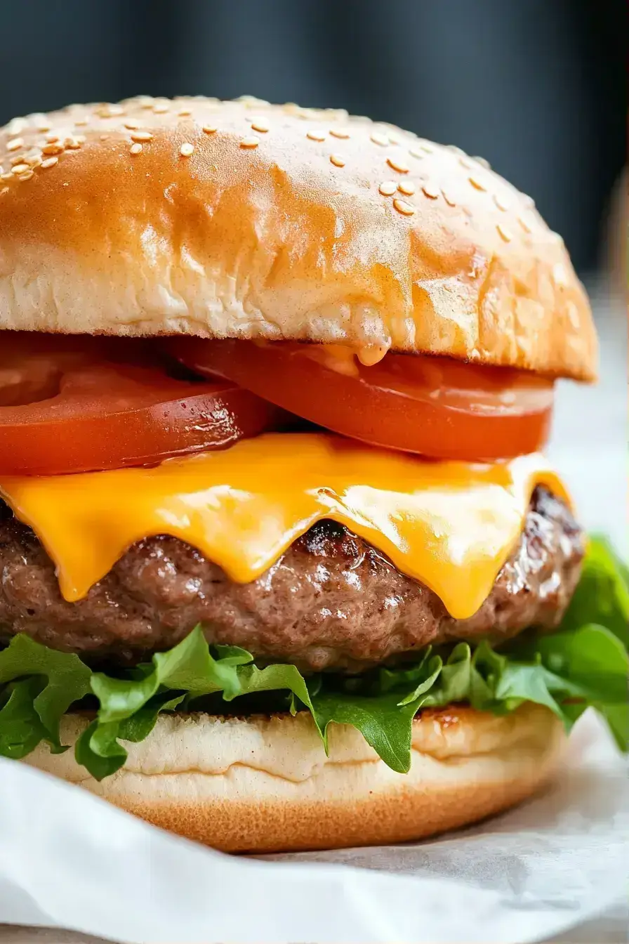 Fresh burger with colorful vegetable toppings for added nutrition