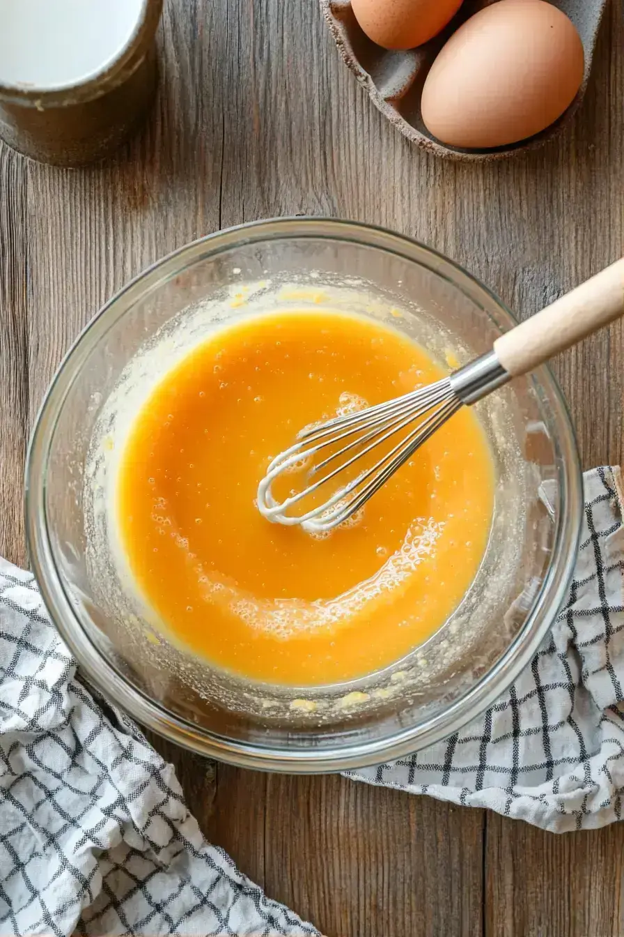 Folding wet and dry ingredients for Best Pumpkin Muffins