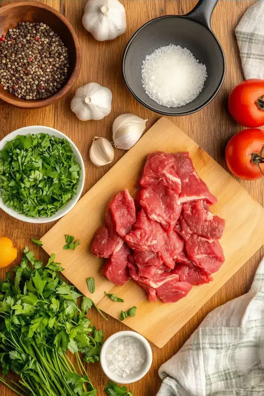 Ingredients laid out for making homemade Big Mac Tacos