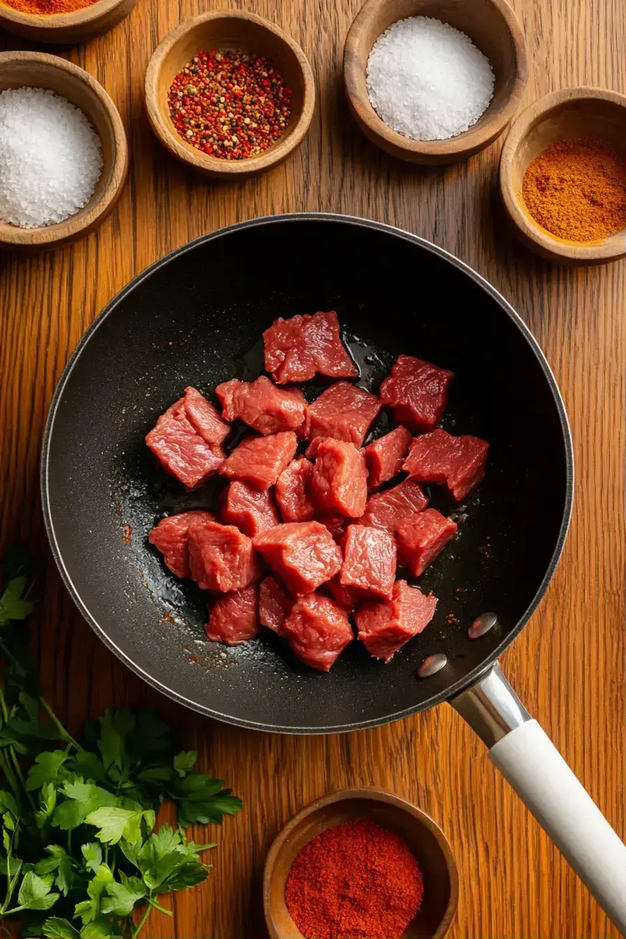 Warming tortillas for Big Mac Tacos in a skillet