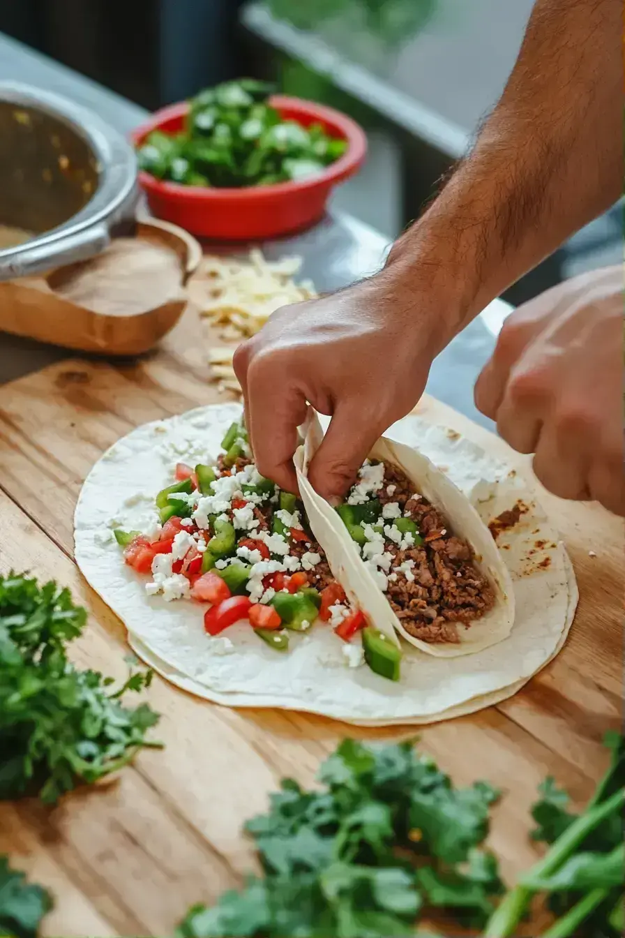 Finished Big Mac Tacos drizzled with sauce and ready to eat