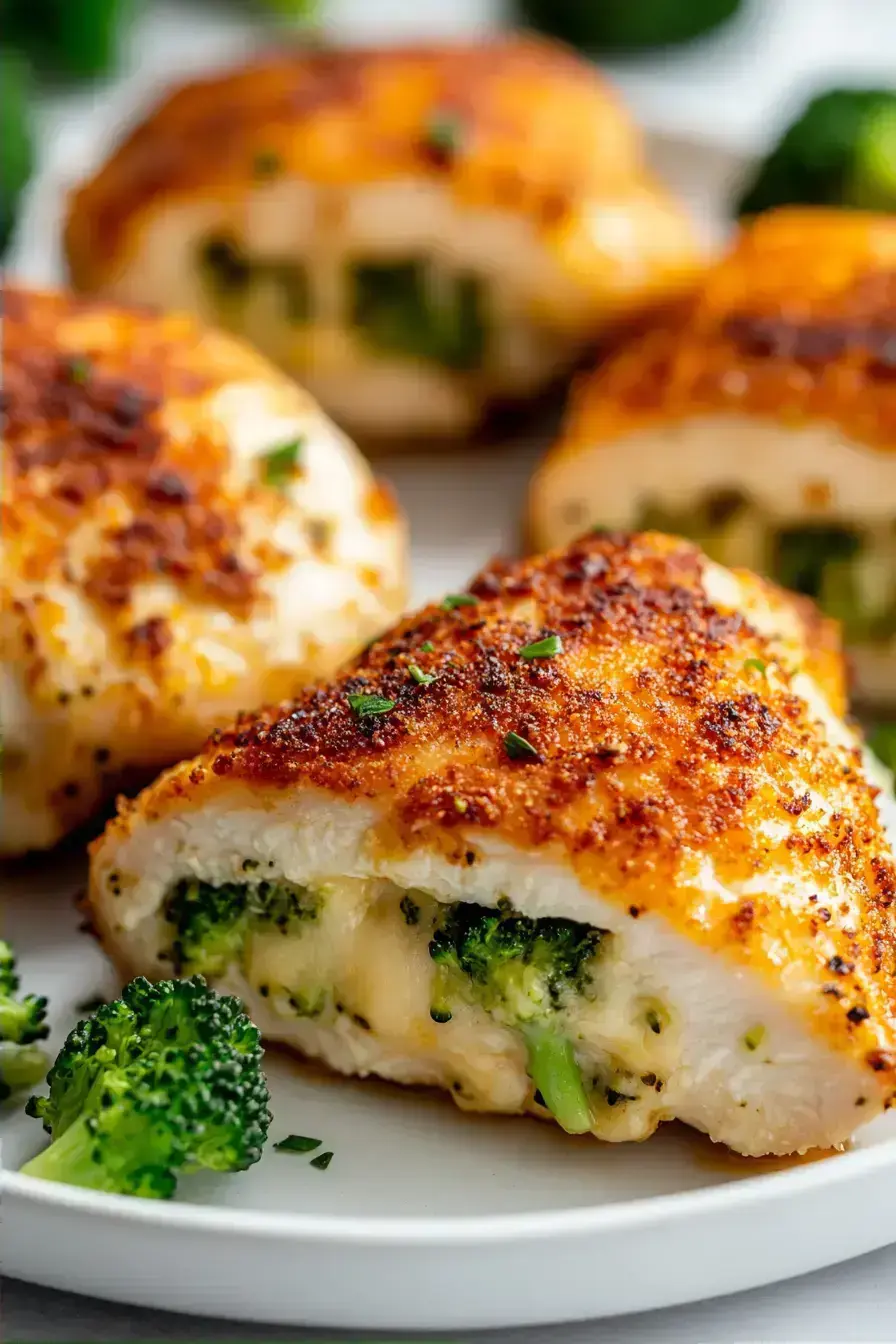Broccoli And Cheese Stuffed Chicken fresh out of the oven