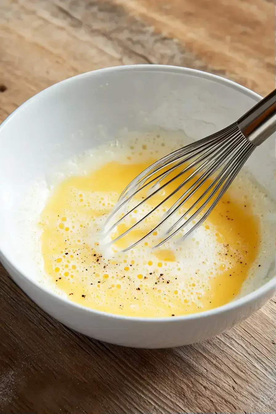 Broccoli Cheddar Egg butter melting in skillet