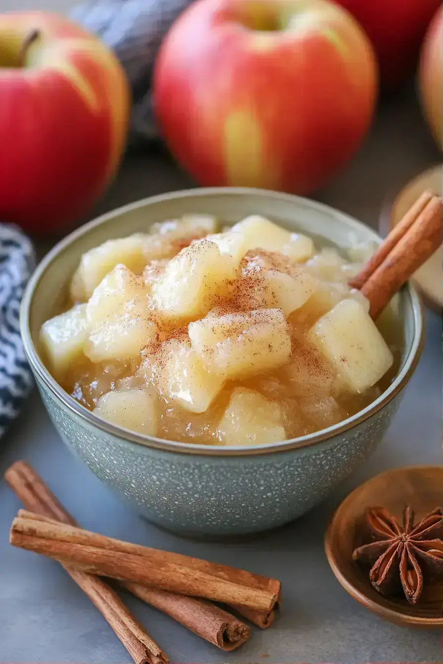Stirring the warm, fragrant caramel for the Caramel Apple Puppy Chow