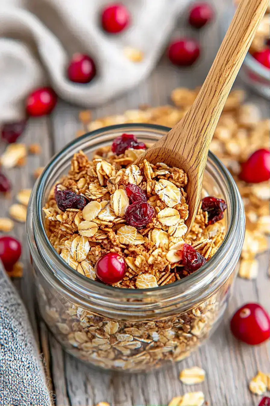 A beautiful bowl of yogurt topped with homemade chai granola and fresh berries