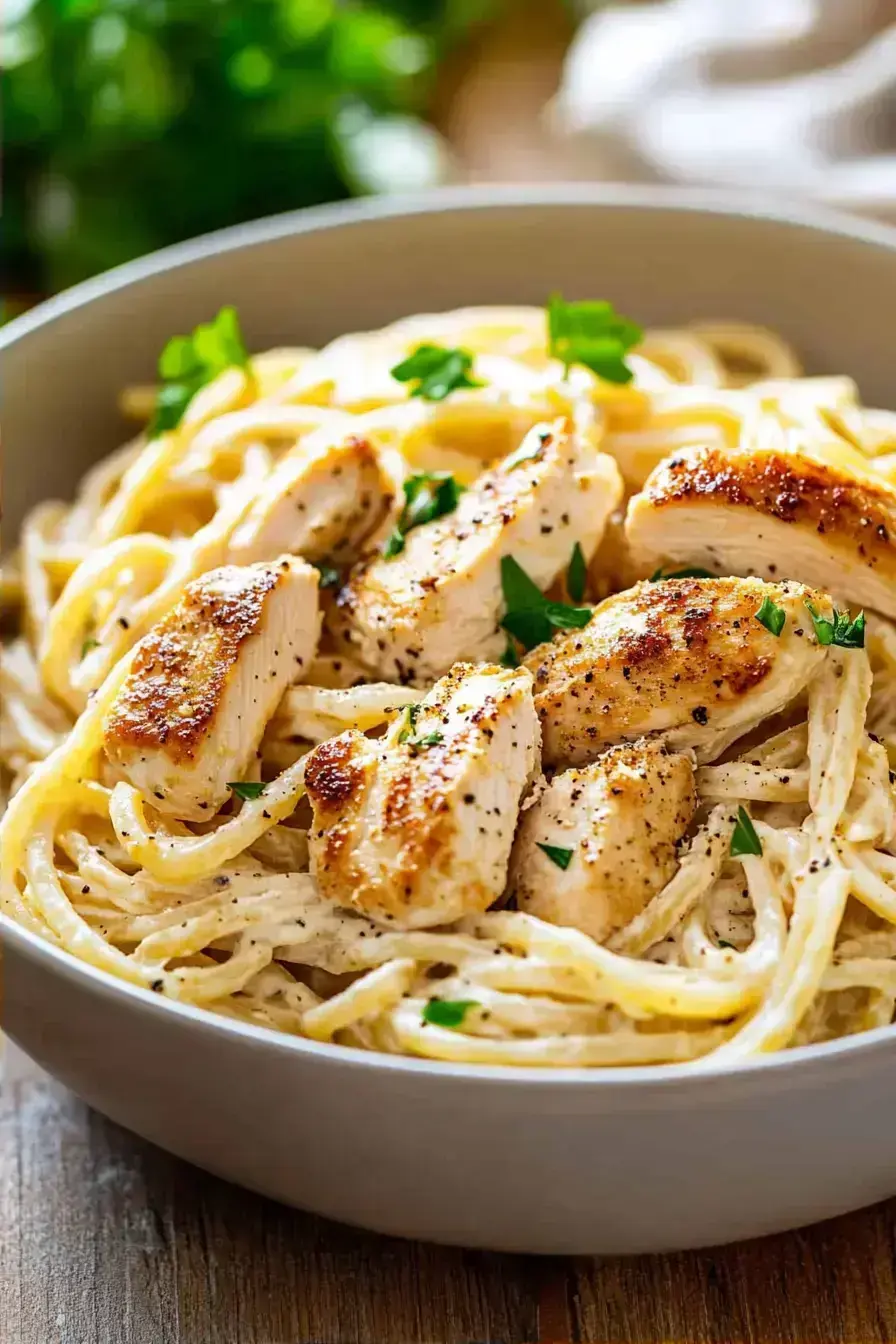 One Pot Chicken Pasta With Garlic Sauce