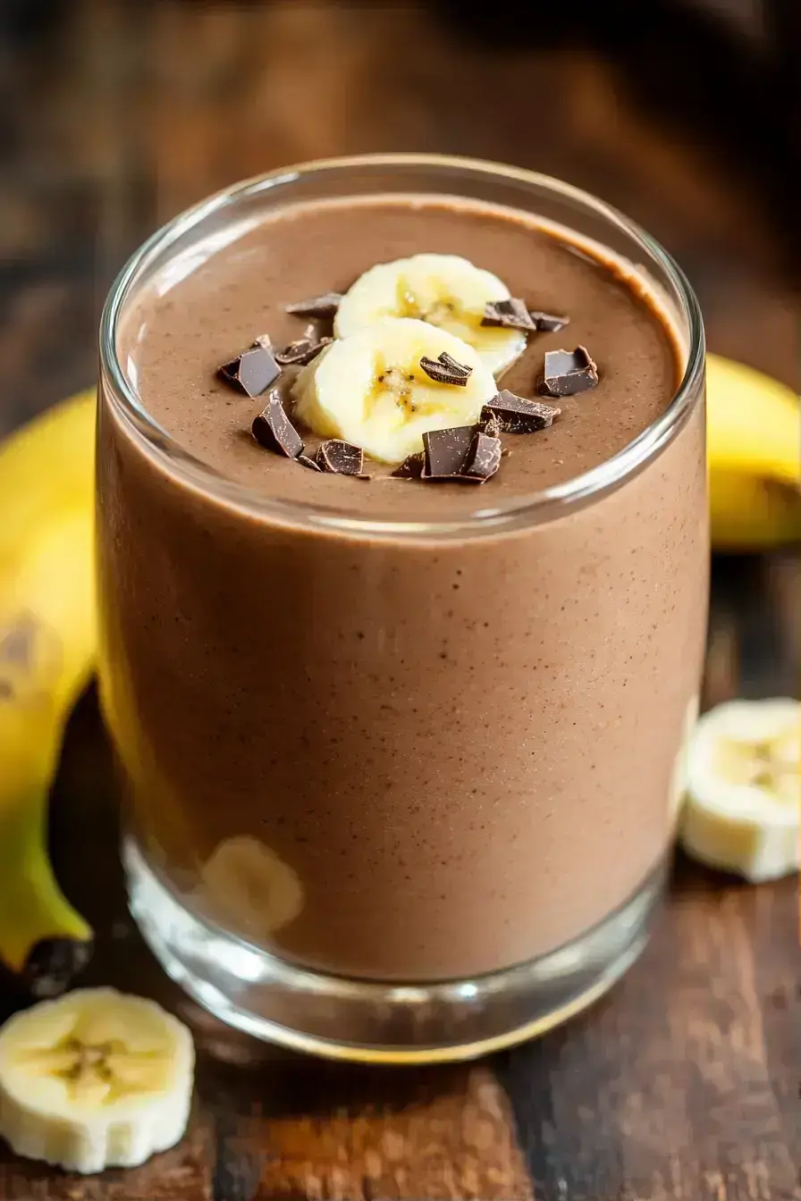 Serving Chocolate Peanut Butter Banana Smoothie