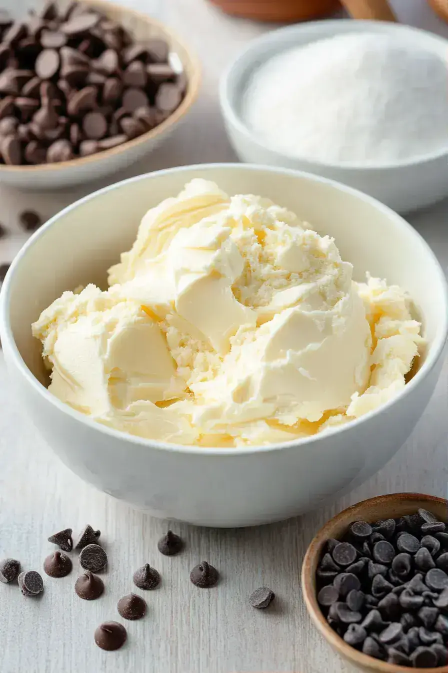 Mixing dry ingredients for cookie dough in a bowl