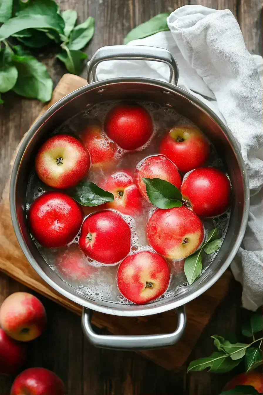 Straining homemade Crabapple Juice through cheesecloth