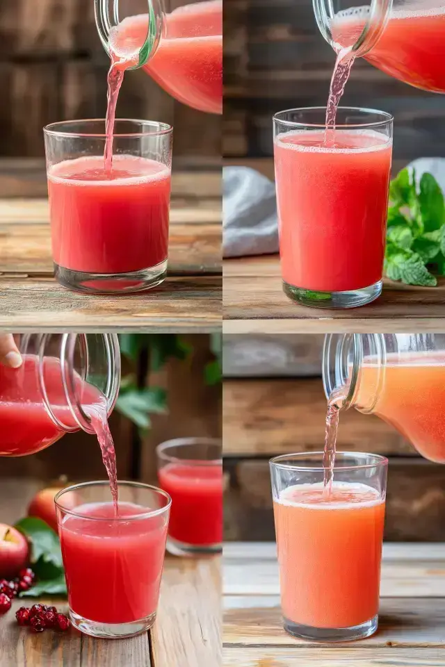 Crabapple Juice served in elegant glasses with cinnamon sticks