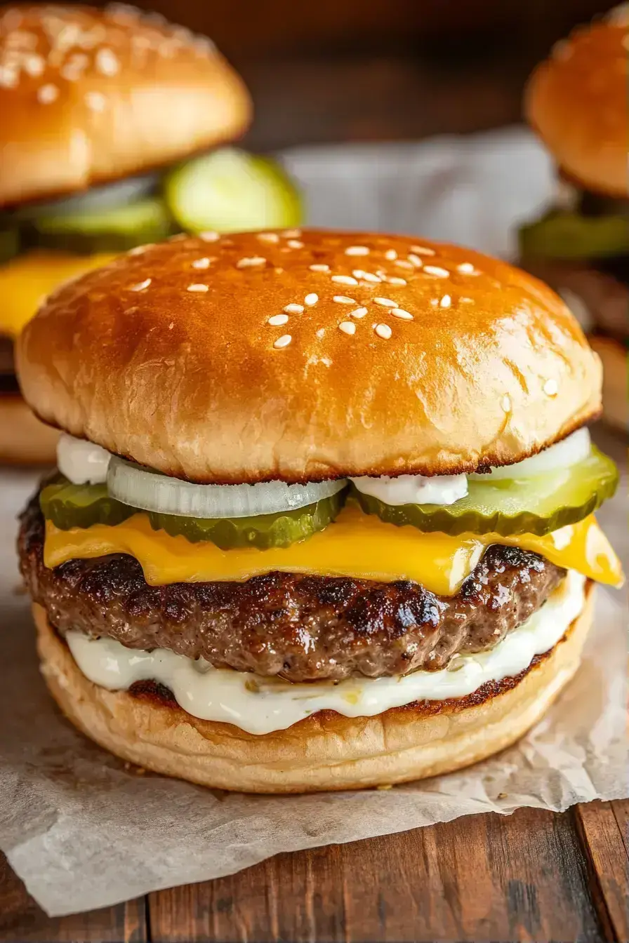 Serving crack burgers with sides and drinks