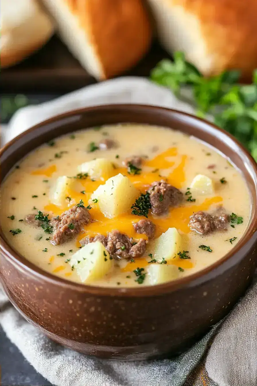 Crockpot Cheeseburger Soup