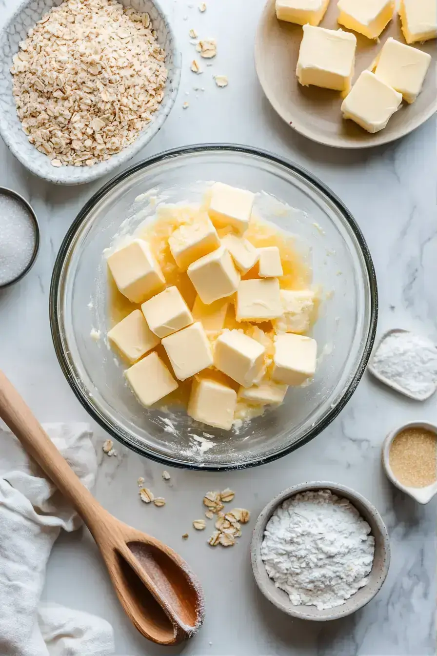 Creaming butter and sugar for Danish oatmeal cookies