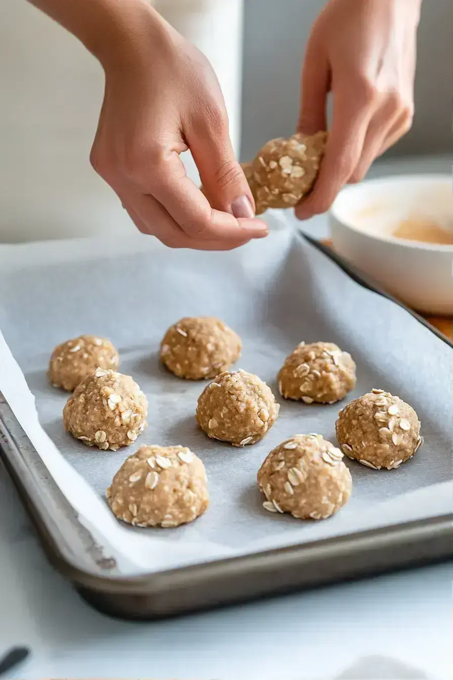 Freshly baked Danish oatmeal cookies on a cooling rack