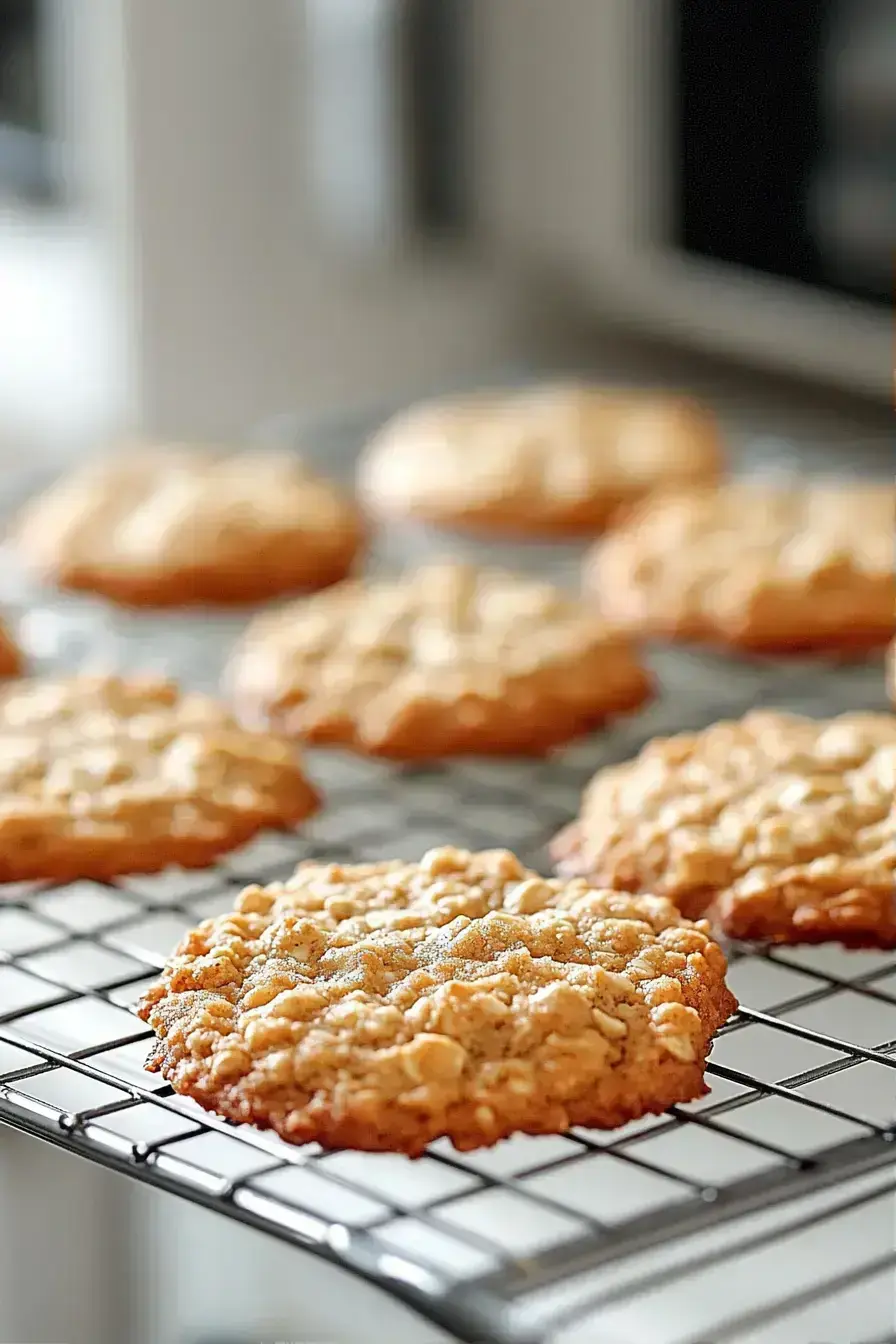 Danish oatmeal cookies served with coffee and fresh berries