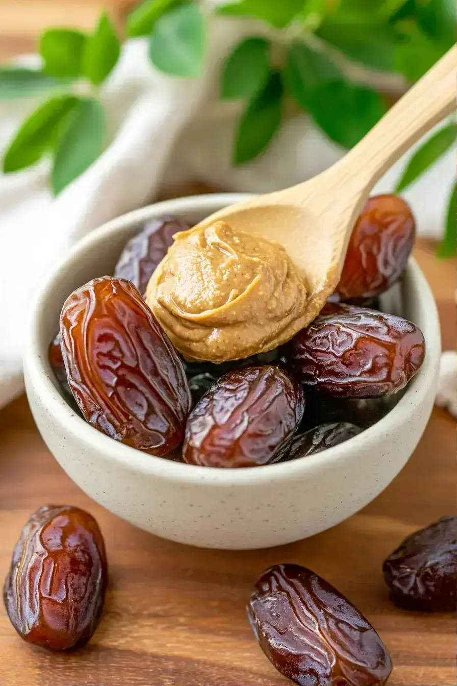 Mixing dates and almond butter for Date Bark base